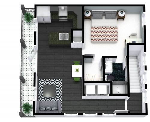 1 Bedroom Apartment Built On Top of Garage