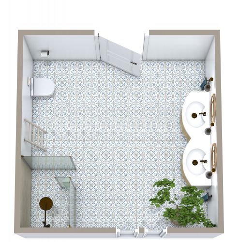 Square Bathroom Layout