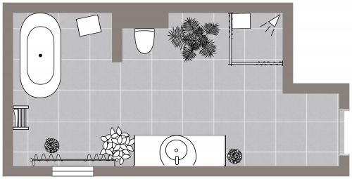 Bohemian Master Bathroom Layout