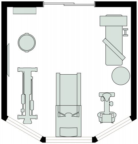 Home Gym With Bay Window