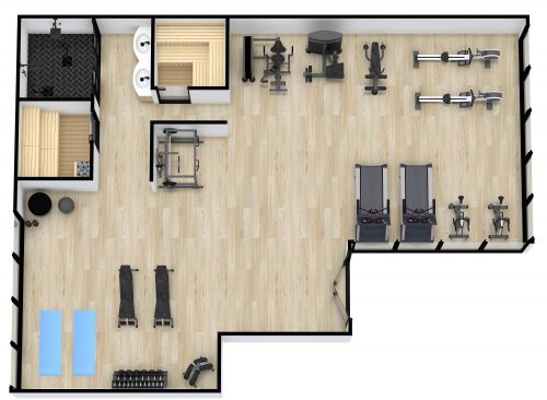 Gym Design Layout With Sauna