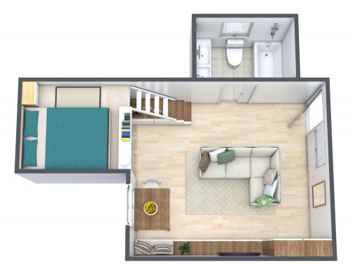 Tiny House Floor Plan With Bedroom Loft