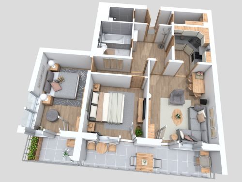 Two Bedroom Apartment Plan