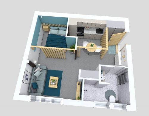 Studio Apartment Floor Plan