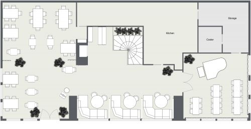 Beautiful and Intimate Restaurant Layout