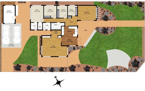 Site Plan With Large Garden