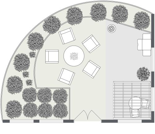 Organic Site Plan With Pergola