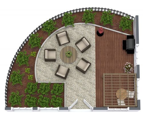 Organic Site Plan With Pergola