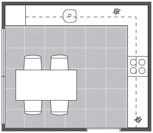 Modern and Monochrome L-Shaped Kitchen