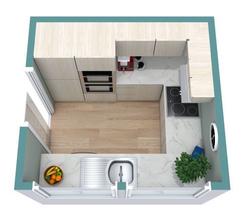 Small U-shaped Kitchen Floor Plan