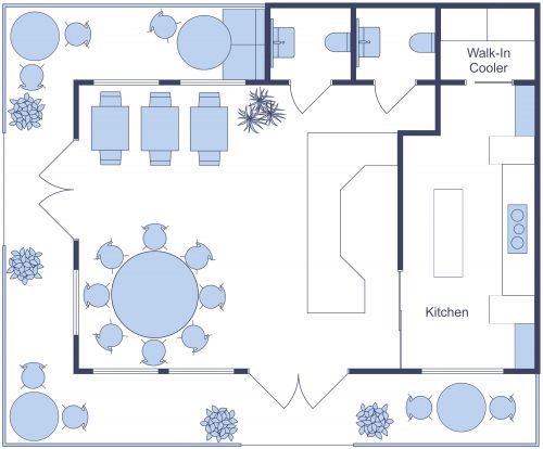 Delightful and Intimate Restaurant Plan With Patio