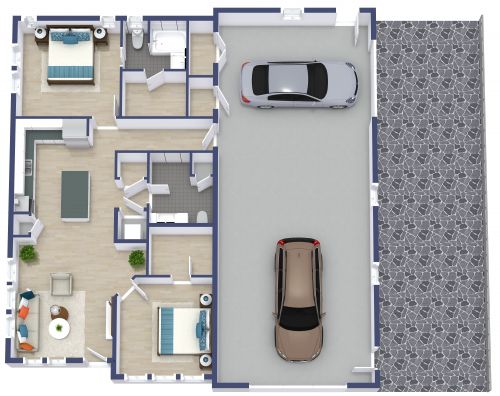 Two Car Garage With Apartment Plan