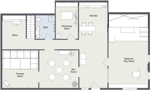 Finished Basement Layout Idea