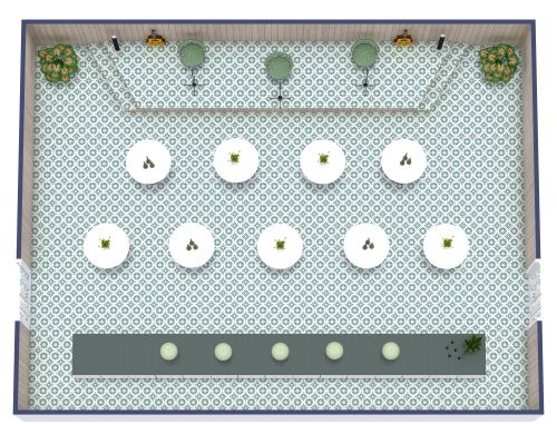 Band Concert Floor Plan With Standing Area and Bar