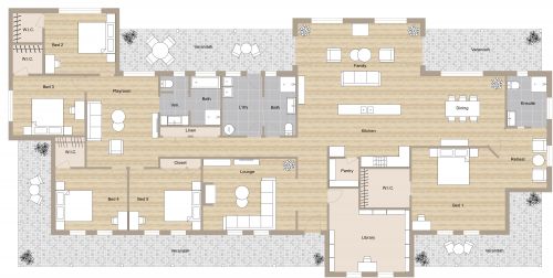 Beautiful House Plan With Five Bedrooms