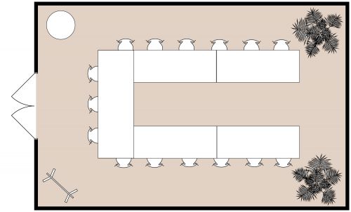 Conference Room Floor Plan With U-Shaped Style