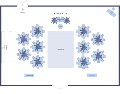 Wedding Floor Plan With Bar and Dance Floor