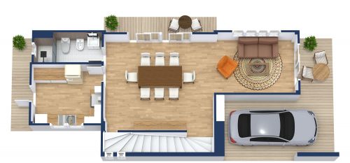 Natural House Plan With Three Stories