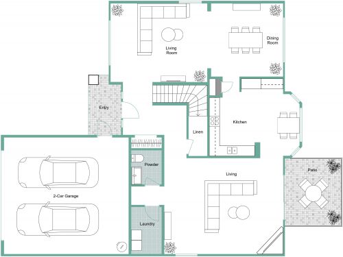 Modern House Plan With Big Garage