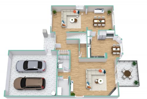 Modern House Plan With Big Garage