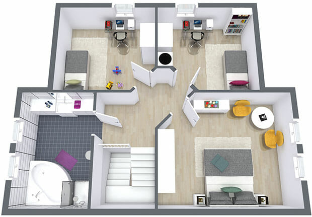 3D Floor Plan Second Floor Fotografen Kommer