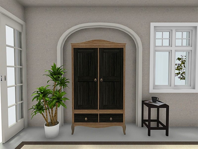 Armoire round wall opening concrete