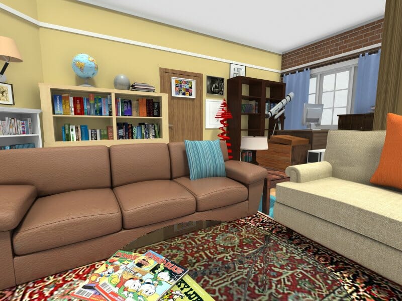 Big Bang Theory Apartments Living Room Sheldon and Leonard