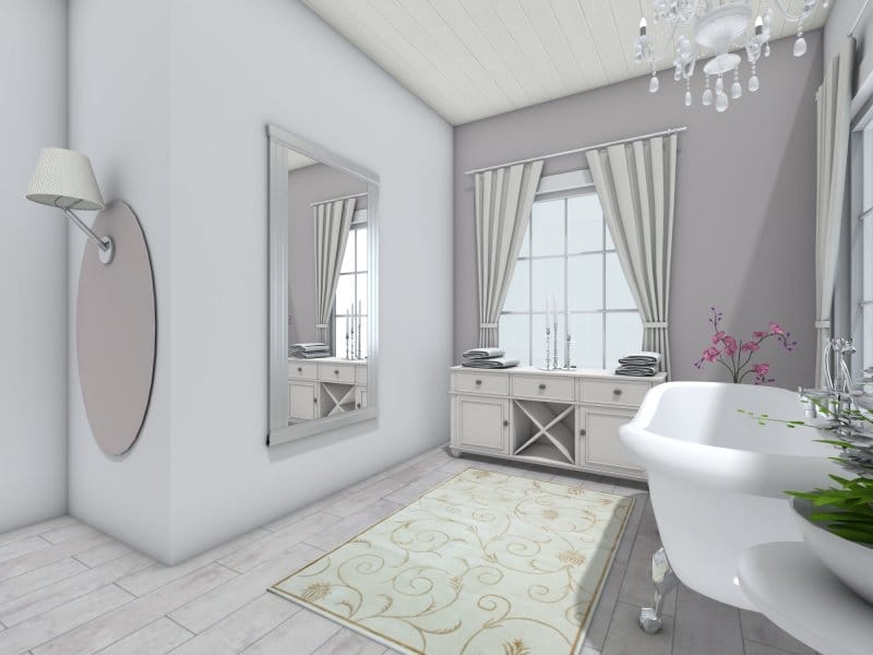 Shabby-chic bathroom color palette