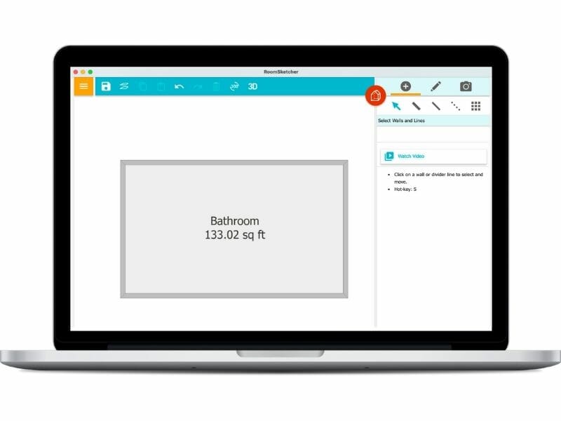 Computer mac with RoomSketcher App
