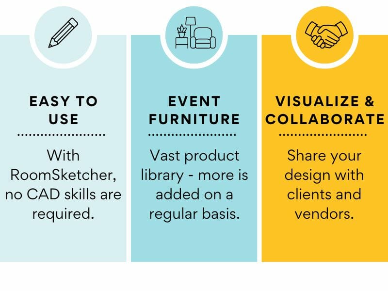 Event floor plan software features