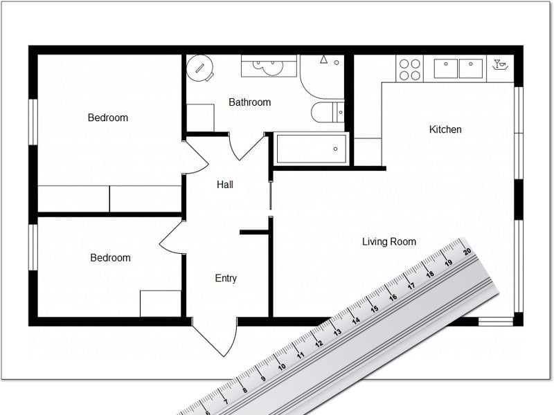 Floor Plan Drawing on Paper