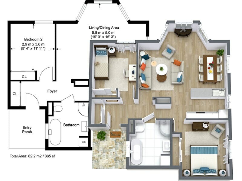 High Resolution Rendering RoomSketcher 2D And 3D Floor Plans