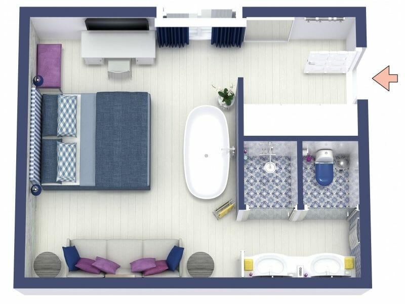 hotel room 3d floor plan