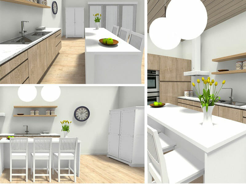 Kitchen Design Different Views RoomSketcher Home Designer