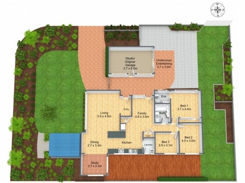 Large 3D Site Plan Example