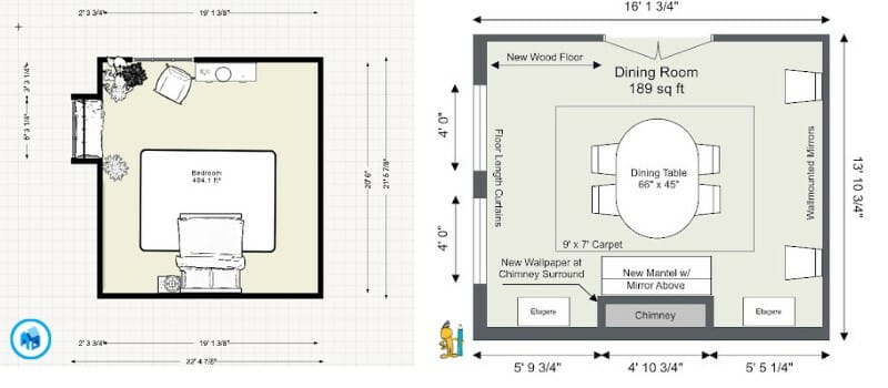 Floorplanner vs. RoomSketcher measurements and total area calculations