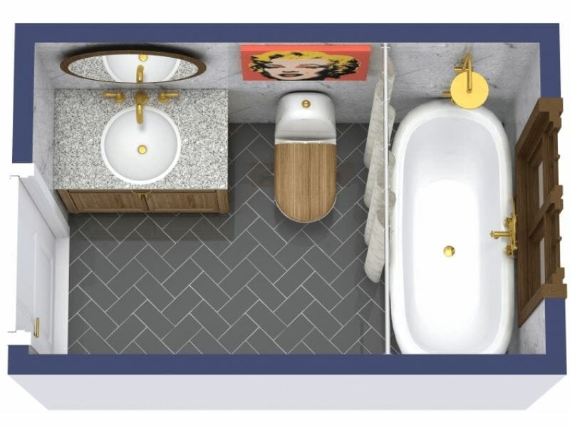 layout for small bathroom