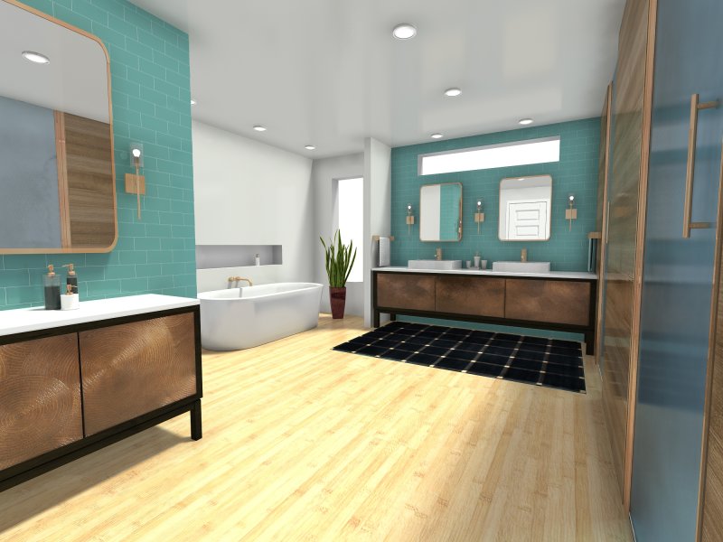 Mid-century modern bathroom design