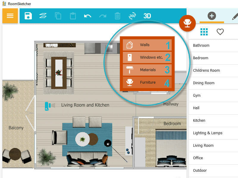 Helpful shortcut tips and tricks RoomSketcher App