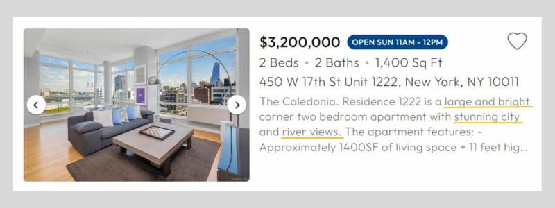 Compelling listing description