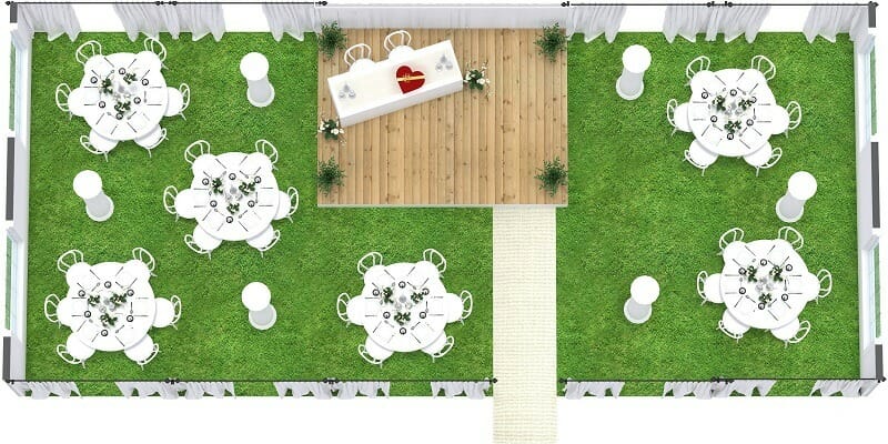 RoomSketcher 3D Floor Plan Outdoor Wedding Tent Layout