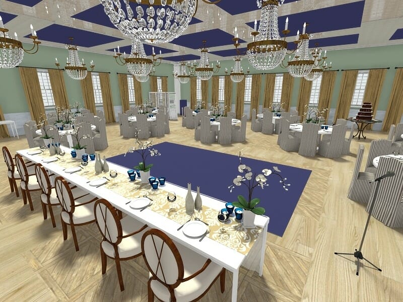 RoomSketcher 3D Photo Wedding Venue Table Seating Layout