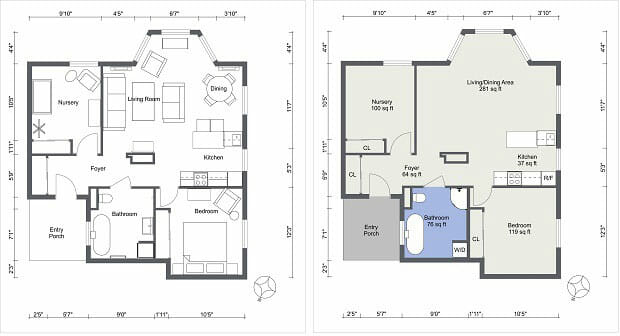 RoomSketcher Professional 2D Floor and Furniture Plans