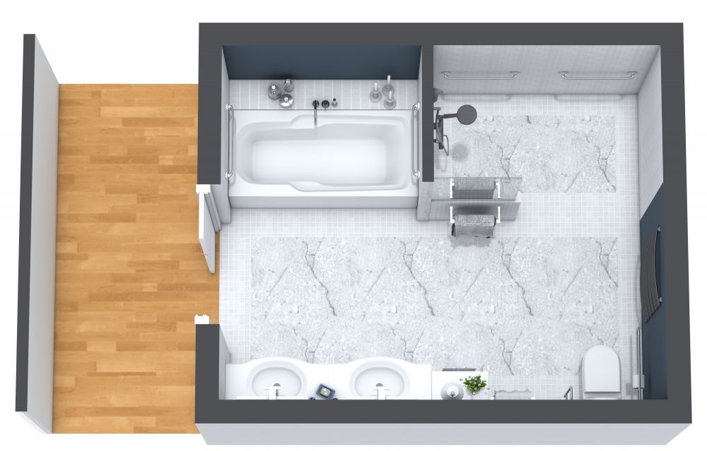 Senior Bathroom 3D Floor Plan