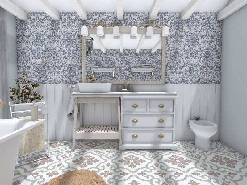 Shabby-chic style bathroom accessories