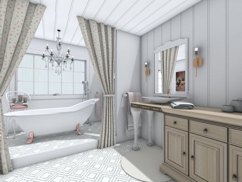 Shabby-chic bathroom decor