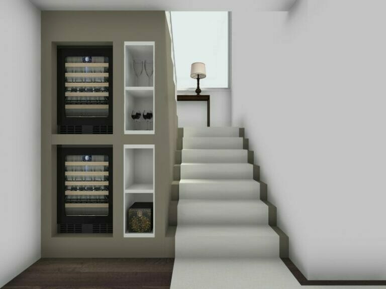 Staircase wine storage