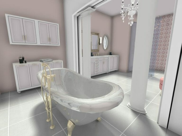 Traditional Bathroom 3D Photo Claw Foot Tub