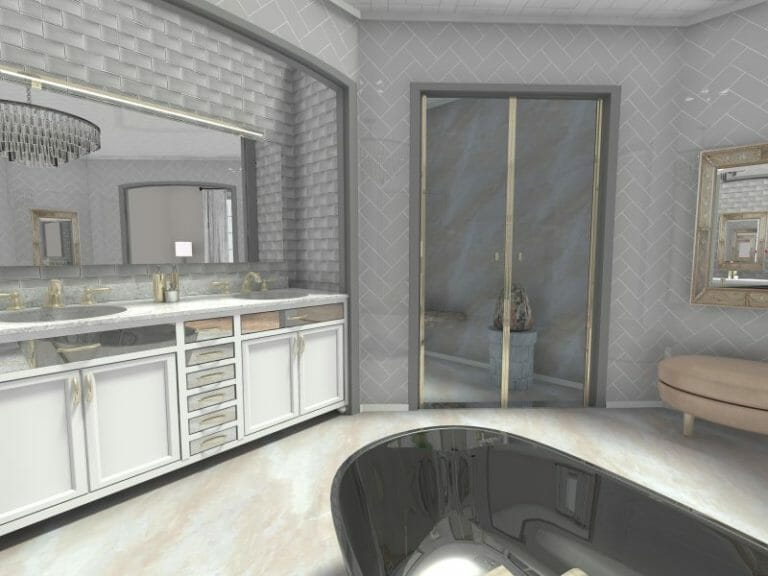 Traditional Bathroom 3D Photo Details Mirror