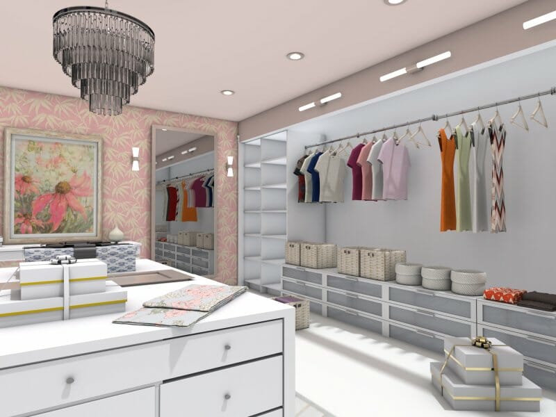 Walk-in-closet pink